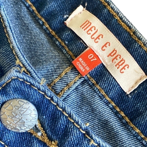 High Waist Ripped Rhinestone Pearl & Silver Ball Embellished Straight Leg Jean… - Picture 4 of 10